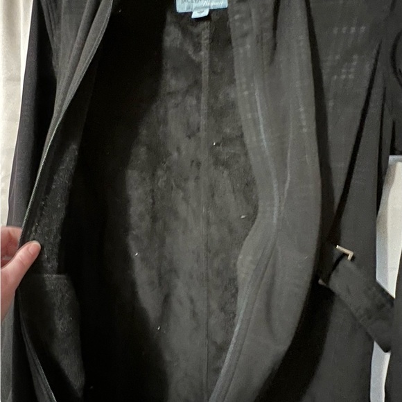 Women's Jaclyn Smith Black Winter Coat with Hood - Picture 7 of 9